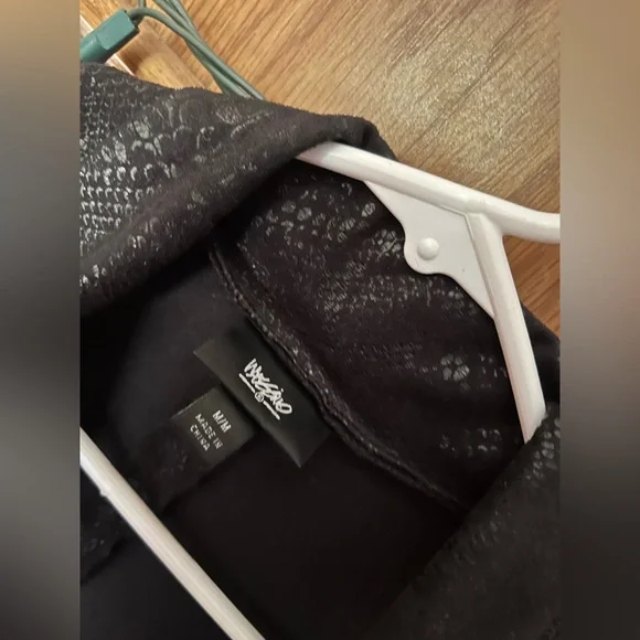 Black Mossimo snake print Women's lightweight moto layering Jacket size S/M - Picture 3 of 7